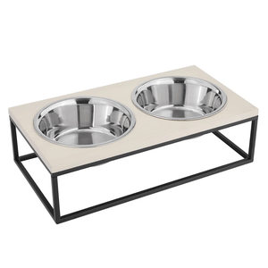 Mueble para Perros Leyka 2 platos TU MESITA color Ceniza
