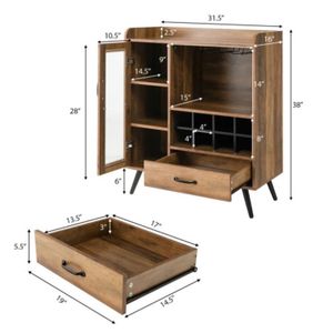 Mueble de Bar Moderno Mapi Marrón R&R MUEBLES