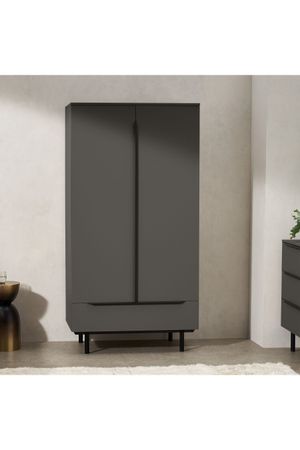 Ropero Clásico Bruce color Gris oscuro 2 puertas 1 cajón TU MESITA