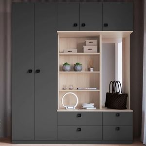 Armario Moderno Berlín color Negro/Duna TU MESITA