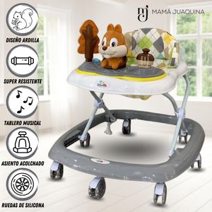 Andador con Tablero Musical Swift Baby Gris
