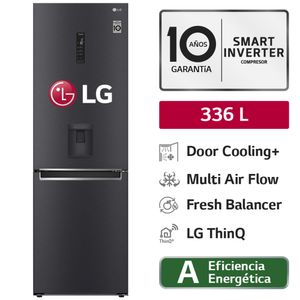 Refrigeradora LG 336L No Frost GB37WGT Negro Mate