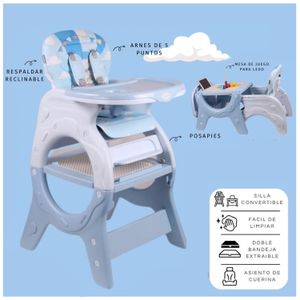 Silla Carpeta 4 en 1 Donna Comedor para Bebes Azul