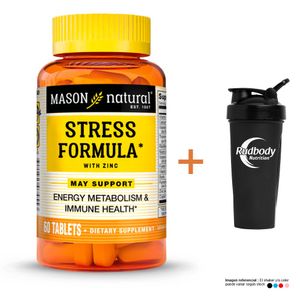 Vitaminas Mason Natural - Stress Formula With Zinc, Antioxidants C & E Plus (60 Tab) + Shaker