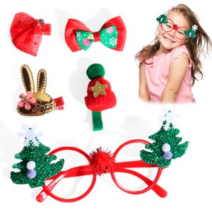 Accesorios para el Cabello Set de Ganchos y Lentes Navideños para Niñas