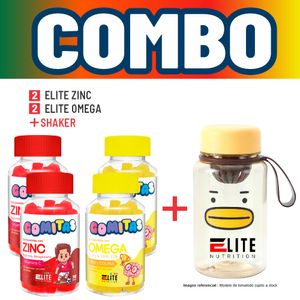Combo Gomitas Para Niños Elite Nutrition Kids - 2 Elite Zinc + 2 Elite Omega + Shaker