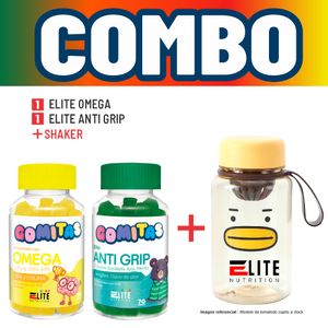 Combo Gomitas Para Niños Elite Nutrition Kids - Elite Omega + Elite Anti Grip + Shaker