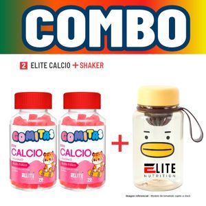 Combo Gomitas Para Niños Elite Nutrition Kids - 2 Elite Calcio + Shaker