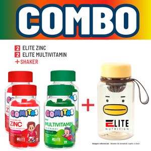 Combo Gomitas Para Niños Elite Nutrition Kids - 2 Elite Zinc + 2 Elite Multivitamin + Shaker