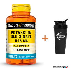 Vitaminas Mason Natural - Potassium Gluconate 595 Mg (100 Tab) + Shaker