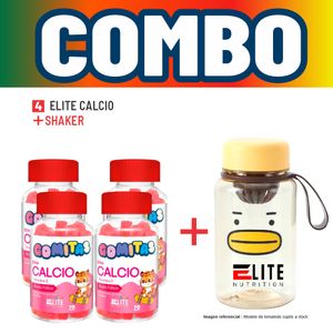 Combo Gomitas Para Niños Elite Nutrition Kids - 4 Elite Calcio + Shaker