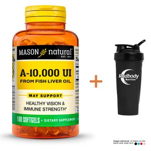 Vitaminas Mason Natural - Vitamin A-10,000 Iu (100 Softg) + Shaker
