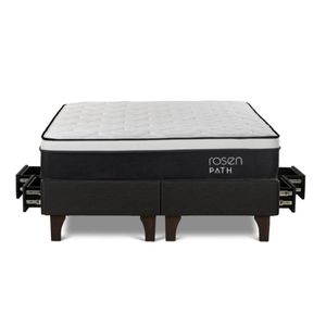 Dormitorio con Cajones Path King + Respaldo West Grafito