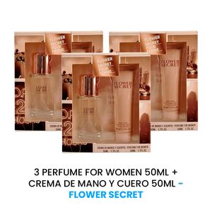 Perfume For Women 50Ml + Crema De Mano Y Cuero 50Ml Flower Secret 3 Uni