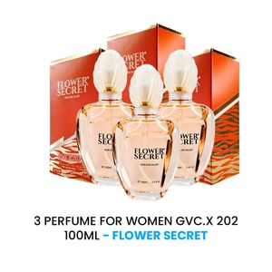 Perfume For Women Gvc.X 202 Flower Secret 100ml 3 Unidades