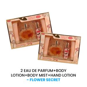 Eau De Parfum + Body Lotion + Body Mist + Hand Lotion Flower Secret 2 Pack