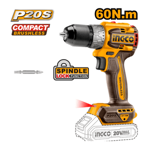 Taladro Atornillador chuck Metálico 1/2" 60nm Brushless Ingco CDLI206021