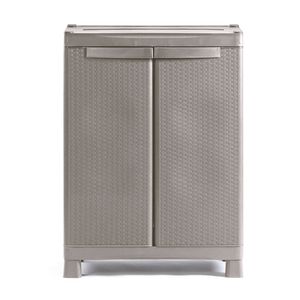Ropero de plástico Roble Mimbre Mediano Taupe Polinplast