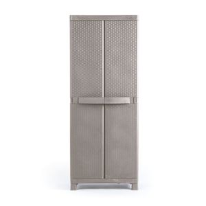 Ropero de plástico Roble Mimbre Grande Taupe Polinplast