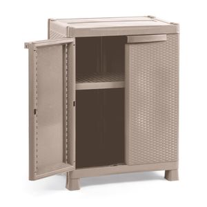 Ropero de plástico Roble Mimbre Mediano Dakota Polinplast