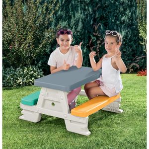 Mesa De Picnic Dolu Para Cuatro Niños Gris Aqua