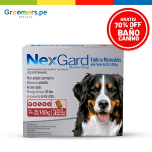 Antipulgas para Perros Nexgard de 25.1 a 50 Kg x 3 Tabletas