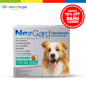 Antipulgas Nexgard 68 Mg Perros De 10.1 Kg A 25 Kg X 3 Und