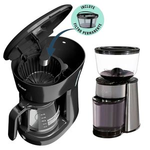 Combo Cafetera Oster 12 Tazas BVSTDCS12B + Moledor de Cafe BVSTBMH23