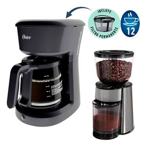 Combo Cafetera Oster 12 Tazas BVSTDCS12B + Moledor de Cafe BVSTBMH23