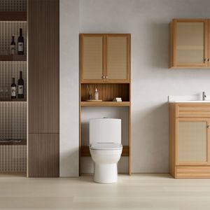 Organizador de Baño Capri 2 Puertas MDF Marrón - sin Inodoro Orange