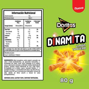 Tortillas de Queso DORITOS Dinamita Limón Bolsa 80g
