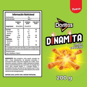 Tortillas de Maíz DORITOS Dinamita Limón Bolsa 200g