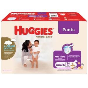 Pañales HUGGIES Natural Care XXG Paquete 34un