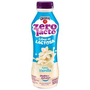 Yogurt Zero Lactosa  GLORIA Sabor a Vainilla Botella 500g