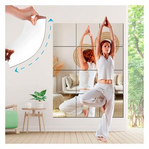 Espejo Adhesivo Cuadrado Decorativo 30cm x 30cm