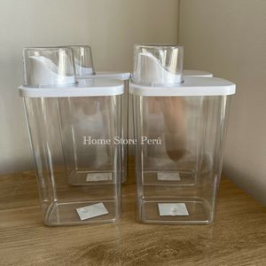 Frasco almacenamiento con vaso medidor 1300 ml Pack x 2