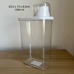 Frasco almacenamiento con vaso medidor 1300 ml Pack x 2