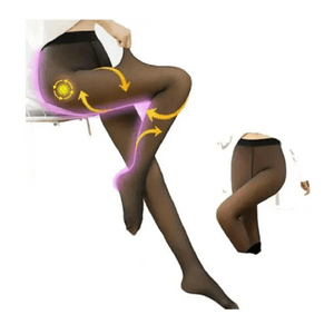 Panty Térmica Calentador Traslucido Efecto Piel Negro Talla Unica