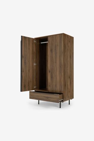 Ropero Clásico Bruce color Marrón 2 puertas 1 cajón TU MESITA