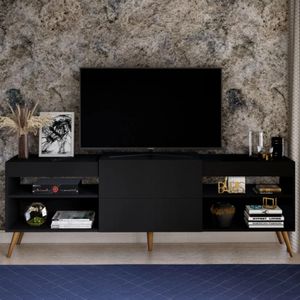 Mesa de TV Moderna Aurora color Negro 1 puerta 1 cajón TU MESITA