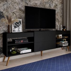 Mesa de TV Moderna Aurora color Negro 1 puerta 1 cajón TU MESITA