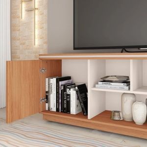 Mesa Moderna de TV Lamas color Haya/Blanco 2 puertas TU MESITA
