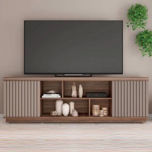 Mesa Moderna de TV Lamas color Gris/Marrón 2 puertas TU MESITA