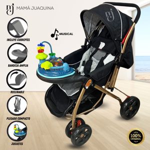 Coche Cuna Musical Maxi Summer Negro