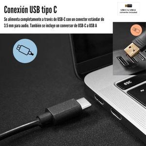 Parlante 2.0 Creative Pebble V2 Conexión 3.5mm USB-C Negro