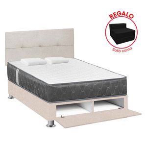 Dormitorio Sabanera Acqua 2 Plazas + Sofá Cama Beige