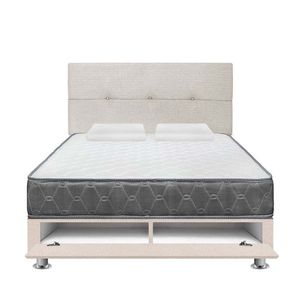 Dormitorio Sabanera Acqua 2 Plazas + Sofá Cama Beige