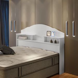 Cabecera de Cama Avon color Blanco Doble Box 1.5 plaza TU MESITA