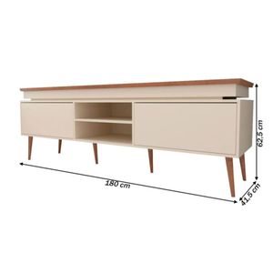 Mesa de TV Moderna Valteri con luces LED color Blanco/Marrón TU MESITA