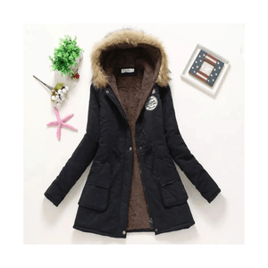 Casaca Parka Mujer con Capucha Negro